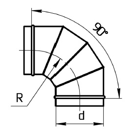 Отвод 90 град. круглый УВЗ Воздуховоды для вентиляции #2